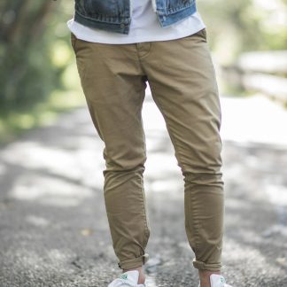 Jieyou Men's Straight Fit Chino Pants — Cotton Twill